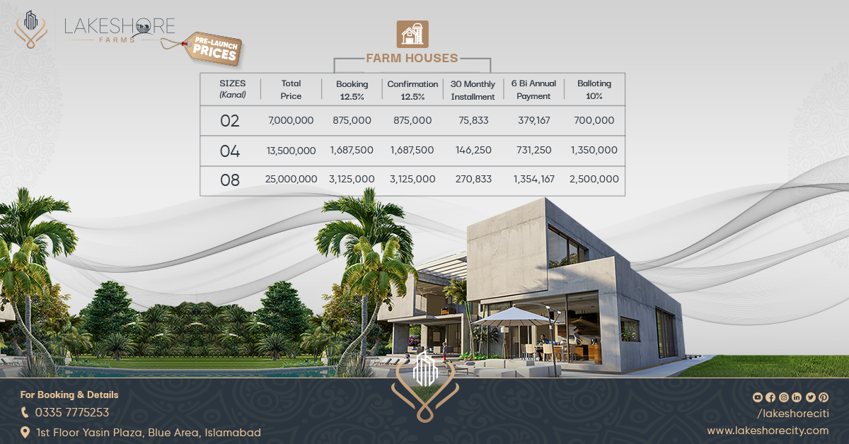 lakeshore farmhouses pre-launch residential payment plan, buy property in khanpur within easy installments plan, property in khanpur, property for sale, lakeshore city, lakeshore, its lake o’clock, lakeshore farms, lakeshore farmhouses, lakeshore clubs, lakeshore residencia