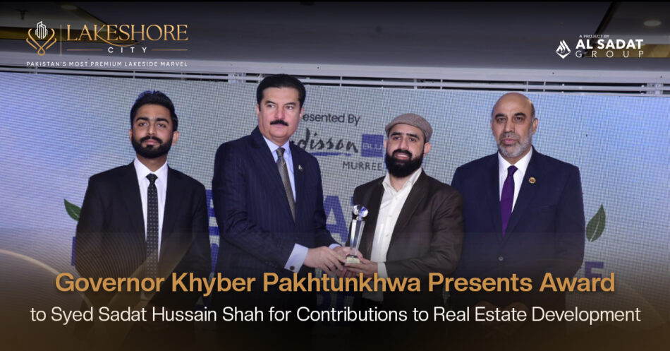 Governor Khyber Pakhtunkhwa Presents Award to Syed Sadat Hussain Shah for Contributions to Real Estate Development